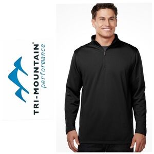NWT Tri-Mountain Performance Clementon 1/4 Zip Pullover Shirt Jacket Black M